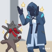 1other animal arknights black_cat blue_coat blue_pants brooch cat clapping closed_eyes coat commentary dancing doctor_(arknights) english_commentary grey_background hood hood_up jalhanda_jalhanda_naesaekki!!!!!_(meme) jewelry long_sleeves meme miss_christine_(arknights) multiple_tails neck_ribbon pants puyue rearing red_ribbon ribbon sparkle standing tail two_tails rating:g score:4 post #10141666