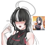 1girl ? ?? absurdres ahoge azami_(blue_archive) bare_shoulders black_dress black_hair black_nails blue_archive breasts dress grey_hair halo highres large_breasts long_hair looking_at_viewer mole mole_under_mouth multicolored_hair nail_polish nervous_sweating open_mouth rope shimenawa simple_background sleeveless sleeveless_dress snake solo sweat tears weebchair yellow_eyes rating:s score:6 post #10174285