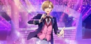 1boy afterl!fe blazer blonde_hair blue_eyes fingernails highres idol jacket korean_commentary looking_at_viewer male_focus microphone official_art open_mouth second-party_source short_hair smile solo stage teeth theo_(afterl!fe) vest rating:g score:1 post #5566819
