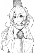 1girl ai-generated closed_mouth gorigennnu232 greyscale hair_between_eyes hands_in_opposite_sleeves hat highres light_smile long_hair long_sleeves looking_at_viewer monochrome mononobe_no_futo ponytail ribbon-trimmed_sleeves ribbon_trim simple_background solo tate_eboshi touhou upper_body v-shaped_eyebrows wide_sleeves rating:g score:0 post #10175734