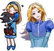 1boy 1girl arms_around_back black_fur blonde_hair blue_dress blue_eyes blue_hairband blue_jacket blue_shoes blush character_name closed_eyes cropped_jacket dress flat_chest full_body furry furry_male hairband hashtag-only_commentary hedgehog_boy highres hug jacket long_hair looking_at_viewer maria_robotnik multiple_views nannan_maoma0 open_mouth parted_bangs puffy_short_sleeves puffy_sleeves red_eyes red_fur red_shoes shadow_the_hedgehog shadow_the_hedgehog_(game) shoes short_sleeves smile sonic_(series) upper_body v_arms white_background rating:g score:8 post #9829154