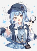 1girl :d animal_on_head bag bird bird_on_head black_bow black_bowtie black_capelet black_hat blue_ribbon blue_skirt blue_vest blunt_bangs blush bow bowtie braid braided_hair_rings bright_pupils brown_eyes capelet commentary cowboy_shot cropped_legs deerstalker detective hair_ornament hair_ribbon hair_rings handbag hands_up hat highres holding holding_magnifying_glass index_finger_raised long_sleeves looking_at_viewer magnifying_glass mahou_shoujo_no_majo_saiban on_head open_mouth plaid_clothes plaid_skirt pointing pointing_at_viewer ribbon setteiset shirt sidelocks simple_background skirt smile solo sparkle tachibana_sherry translation_request vest white_background white_pupils white_shirt rating:g score:2 post #10174491