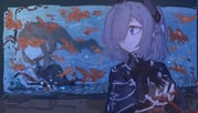 2girls assault_lily black_bow black_bowtie black_gloves black_horns black_ribbon blurry blurry_background bow bowtie brown_hair chinese_commentary closed_mouth commentary_request covered_eyes fingerless_gloves fish fish_tank gatti_love gloves grey_hair hair_over_one_eye hand_up high_ponytail horns indoors karasawa_aisa long_sleeves looking_at_another looking_to_the_side medium_hair multiple_girls neck_ribbon one_eye_covered ponytail ribbon school_uniform sekino_youko sideways_glance sketch smile string string_of_fate water yurigaoka_girls_academy_school_uniform rating:g score:1 post #10163511