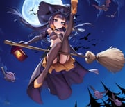 1girl absurdres alternate_costume black_collar black_gloves black_hat black_panties black_shirt blunt_bangs broom broom_riding center-flap_bangs closed_mouth collar commentary cropped_shirt elbow_gloves english_commentary flat_chest floating_hair full_body full_moon fur-trimmed_collar fur_trim gloves gradient_hair halloween hat high-low_skirt highres hololive hololive_english layered_skirt leg_up long_hair looking_at_viewer moon multicolored_hair night ninomae_ina'nis orange_hair orange_skirt outdoors outstretched_leg panties pantyshot pointy_ears purple_hair purple_skirt shirt sidelocks skirt sleeveless sleeveless_shirt smile solo straight_hair strapless strapless_shirt takodachi_(ninomae_ina'nis) tentacle_hair thighhighs underwear unstableboiler virtual_youtuber witch witch_hat rating:s score:33 post #10170069
