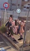 3girls absurdres bag bang_dream! bang_dream!_it's_mygo!!!!! black_shoes black_socks blue_bag blue_eyes blue_serafuku blue_shirt blue_skirt brown_dress brown_hair brown_shoes chihaya_anon closed_mouth commentary diagonal-striped_clothes diagonal-striped_necktie double_v dress google_maps green_necktie green_skirt grey_eyes grey_jacket grey_neckerchief hanasakigawa_school_uniform haneoka_school_uniform high_school_girls_posing_for_google_street_view_(meme) highres instrument_case instrument_on_back jacket kanade_(kanade_3344) kneehighs loafers long_hair long_sleeves meme multiple_girls nagasaki_soyo neck_ribbon neckerchief necktie one_eye_closed parted_bangs photo_background pink_hair plaid_clothes plaid_skirt pleated_dress pleated_skirt purple_eyes red_ribbon ribbon sailor_collar sailor_dress school_bag school_uniform serafuku shiina_taki shirt shoes shoulder_bag skirt socks striped_clothes tsukinomori_school_uniform v white_sailor_collar rating:g score:12 post #9980626