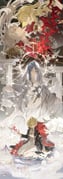 1boy 2girls absurdres bari_(project_moon) blonde_hair blue_eyes blue_hair carousel chinese_commentary circus_tent commentary_request don_quixote_(project_moon) feather_boa ferris_wheel grey_hair halo highres horse impaled la_manchaland's_don_quixote_(project_moon) la_manchaland_(identity)_(project_moon) limbus_company long_hair long_sleeves looking_at_another multiple_girls pants project_moon red_eyes sancho_(project_moon) spoilers tokulily white_pants rating:g score:9 post #10168046