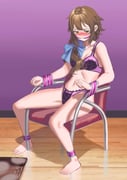 1girl absurdres bdsm blue_bow blush bondage bound bound_ankles bound_arms bound_legs bound_wrists bow bra brown_hair cailin020 chair cleave_gag cloth_gag commission eiyuu_densetsu gag gagged green_eyes hair_bow highres improvised_gag low_ponytail low_side_ponytail on_chair panties pink_bra pink_panties ponytail restrained ribbon ribbon_bondage sen_no_kiseki_(series) solo tied_to_chair towa_herschel underwear rating:q score:5 post #10174638