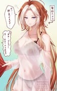 1girl black_bra black_panties blue_eyes bra breasts highres humanization large_breasts multicolored_hair orange_hair orfevre_(umamusume) panties parted_lips see-through_clothes see-through_shirt shirt shirt_tug single_bare_shoulder squeans two-tone_hair umamusume underwear white_hair yue_(lov_n_n) rating:s score:10 post #10158536