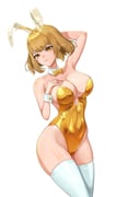 1girl animal_ear_hairband animal_ears anis_(nikke) blonde_hair bow bowtie breasts cleavage commentary cowboy_shot detached_collar english_commentary fake_animal_ears goddess_of_victory:_nikke gold_bowtie gold_leotard hairband hand_on_own_chest highres large_breasts leotard orange_eyes playboy_bunny rabbit_ears short_hair simonz1987 simple_background solo strapless strapless_leotard thighhighs white_background white_thighhighs wrist_cuffs rating:s score:23 post #10159146