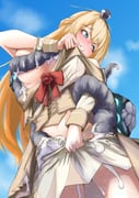 1girl absurdres abyssal_ship blonde_hair blue_eyes blue_sky braid commentary_request crown day dress enemy_naval_mine_(kancolle) flower hair_between_eyes half_up_braid highres kantai_collection long_hair long_sleeves mini_crown navel off-shoulder_dress off_shoulder outdoors red_flower red_rose rose sky tastas tentacles tentacles_under_clothes torn_clothes torn_dress very_long_hair warspite_(kancolle) white_dress rating:q score:13 post #10143545