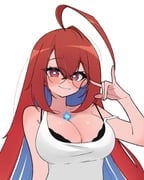1girl \m/ absurdres aeulos357 ahoge bare_arms bare_shoulders black_bra blue_fire blush bra breasts cleavage closed_mouth colored_inner_hair elizabeth_rose_bloodflame fire fire_on_chest glasses hair_between_eyes highres hololive hololive_english huge_ahoge large_breasts long_hair looking_at_viewer multicolored_hair off-shoulder_shirt off_shoulder round_eyewear shirt smile solo tank_top underwear virtual_youtuber white_background white_tank_top rating:g score:1 post #10175963
