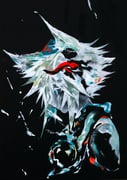 1girl animal_ears black_background commentary_request from_side hat highres ikeda_ruriko inubashiri_momiji looking_to_the_side red_hat solo spiked_hair tokin_hat touhou white_hair wolf_ears rating:g score:4 post #10170287