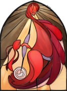 1girl absurdres ant_girl antennae arthropod_girl closed_eyes colored_skin dancing dress full_body highres hollow_knight hollow_knight:_silksong leg_up red_dress red_skin sapphiemane skarrsinger_karmelita_(hollow_knight) solo stained_glass standing standing_on_one_leg rating:g score:1 post #10171764
