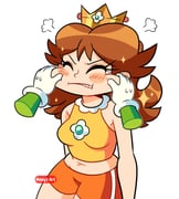 1girl artist_name brown_hair cheek_pinching closed_eyes commentary_request crop_top cropped_shirt crown disembodied_hand gloves hand_on_another's_cheek hand_on_another's_face highres long_hair luigi manysart1 mario_&_sonic_(series) mario_&_sonic_at_the_tokyo_2020_olympic_games mario_(series) midriff navel orange_shorts pinching princess_daisy shirt shorts simple_background sleeveless sleeveless_shirt white_background white_gloves white_trim yellow_shirt rating:s score:8 post #8167469