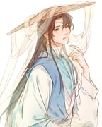 1boy androgynous bishounen blue_hanfu blue_tunic brown_hair chinese_clothes circlet erha_he_ta_de_bai_mao_shizun forehead_jewel grey_eyes hair_between_eyes hand_up hanfu hat high_collar kkcoocool layered_clothes long_hair long_sleeves looking_at_viewer male_focus parted_lips puffy_long_sleeves puffy_sleeves rice_hat see-through_clothes see-through_veil shi_mei simple_background solo tunic veil very_long_hair white_background white_hanfu rating:g score:0 post #10151093