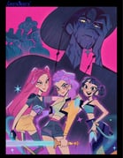 3girls 5boys abby_(kpop_demon_hunters) baby_(kpop_demon_hunters) black_border black_hair blue_eyes body_markings border bracelet closed_mouth commentary cropped_jacket crystalbeastie demon double_bun earrings english_commentary facial_mark fingernails gat_(hat) hair_bun halterneck hat highres holding holding_polearm holding_sword holding_weapon jewelry jinu_(kpop_demon_hunters) kpop_demon_hunters long_fingernails long_hair looking_at_viewer mira_(kpop_demon_hunters) multiple_boys multiple_girls mystery_(kpop_demon_hunters) pink_background polearm purple_hair ring romance_(kpop_demon_hunters) rumi_(kpop_demon_hunters) short_hair shorts sidelocks simple_background skirt smile sparkle sword turtleneck twintails weapon yellow_eyes yellow_skirt zoey_(kpop_demon_hunters) rating:g score:0 post #10175682