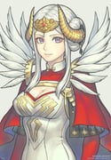 1girl breasts cape cleavage cleavage_cutout clothing_cutout double_bun dress edelgard_von_hresvelg edelgard_von_hresvelg_(adrestian_emperor) edelgard_von_hresvelg_(adrestian_emperor)_(resplendent) edelgard_von_hresvelg_(timeskip) fake_horns feather_trim feathers fire_emblem fire_emblem:_three_houses fire_emblem_heroes gofelem hair_bun hair_ornament headpiece horns large_breasts long_hair looking_at_viewer official_alternate_costume parted_lips purple_eyes red_cape simple_background smile solo upper_body white_background white_dress white_hair rating:s score:1 post #10175504