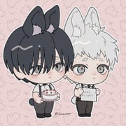 2boys animal_ear_fluff animal_ears belt black_belt black_hair black_pants blush bow bowtie cake chibi chibi_only collared_shirt commentary_request dot_nose food full_body highres hikaru_ga_shinda_natsu holding holding_cake holding_food holding_paper indou_hikaru male_focus mole mole_on_cheek mole_under_eye mole_under_mouth multiple_boys multiple_moles necktie no_neck nose_blush outline pants paper red_pupils shirt short_hair sono_nu suspenders tsujinaka_yoshiki twitter_username white_hair white_outline white_shirt rating:g score:1 post #10146676