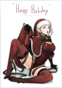 1girl artist_name ass black_gloves blonde_hair bow bowtie breasts buttons capelet christian_louboutin_(brand) christmas cleavage cleavage_cutout clothing_cutout commentary_request covered_navel earrings elf english_commentary eyelashes full_body fur-trimmed_capelet fur-trimmed_headwear fur-trimmed_leotard fur_trim furrowed_brow gloves green_ribbon happy_holidays hat high_heels highres holding holding_sack hong_soon-jae jewelry korean_commentary large_breasts leotard long_hair long_sleeves mixed-language_commentary on_floor open_mouth original pointy_ears red_capelet red_leotard red_thighhighs ribbon sack santa_hat simple_background solo spread_legs sweater thighhighs thighs white_background white_eyes rating:s score:12 post #9889529