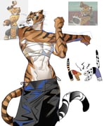 abs absurdres animal_ears bare_shoulders black_pants chest_sarashi clenched_hands commentary_request furry furry_female furry_male highres karmaho korean_commentary kung_fu_panda muscular muscular_female pants photo-referenced sarashi screenshot shade sketch snow_leopard_boy stretching tai_lung tiger tiger_ears tiger_girl tigress_(kung_fu_panda) toned toned_female white_background rating:s score:10 post #10108427
