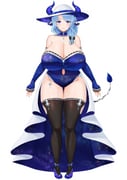 1girl absurdres animal_ears asymmetrical_hair asymmetrical_sidelocks bare_shoulders black_thighhighs blue_eyes blue_hair blue_leotard blue_pupils blue_shoes breasts bright_pupils cleavage closed_mouth collarbone cow_ears cow_girl cow_horns cow_tail cream_cod detached_collar detached_sleeves full_body hat highres horns huge_breasts indie_virtual_youtuber jewelry lace_trim leotard long_hair long_sleeves miilkywayz mole mole_on_breast mole_under_eye mole_under_mouth official_art parted_bangs shoes showgirl_skirt sidelocks simple_background sleeves_past_wrists smile solo space_print standing star-shaped_pupils star_(symbol) starry_sky_print straight-on strapless strapless_leotard sun_hat symbol-shaped_pupils tachi-e tail thick_thighs thigh_gap thighhighs thighs two-sided_fabric two-sided_skirt virtual_youtuber white_background white_hat wide_hips rating:s score:0 post #10175377