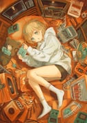 1girl absurdly_detailed_composition bag_of_chips black_shorts blonde_hair blue_eyes cable chips_(food) commentary_request controller crt electric_fan electric_plug electrical_outlet food from_above full_body game_boy game_console game_controller gamecube handheld_game_console highres holding holding_controller holding_game_controller hood hood_down hoodie indoors loaded_interior long_sleeves looking_at_viewer lying marutani nintendo_64 no_shoes on_side original playing_games potato_chips power_strip short_hair short_shorts shorts socks solo stuffed_animal stuffed_toy teddy_bear white_hoodie white_socks rating:g score:4 post #9355539