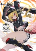 1girl arms_up baseball_bat black_boots black_helmet black_jacket black_shirt black_shorts blonde_hair blush boots brass_knuckles bright_pupils closed_mouth combat_helmet commentary_request crossed_bangs foot_out_of_frame hair_between_eyes helmet high_heel_boots high_heels highres holding holding_baseball_bat jacket knee_boots legs long_hair long_sleeves looking_at_viewer luciana_de_montefio mask matsumoto_tomoyohi metal_baseball_bat micro_shorts midriff open_clothes open_jacket pickelhaube red_eyes shirt shorts solo spiked_brass_knuckles unworn_mask weapon white_pupils zenless_zone_zero rating:s score:32 post #10108559