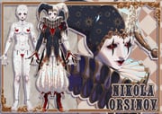 1girl bald bald_female black_sclera blackberreh-art breasts clown colored_sclera colored_skin design_speculation doll_joints eyelashes feet hat highres jester jester_cap jester_costume joints lips makeup mannequin navel neck_ruff nikola_orsinov nose nude red_eyes red_lips smile the_magnus_archives white_skin rating:s score:2 post #10170790