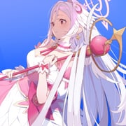 1girl absurdres bare_shoulders blue_archive breasts cleavage corset detached_sleeves dress hair_between_eyes halo head_wings highres holding holding_staff long_hair medium_breasts missing_commentary mole mole_under_eye official_alternate_costume pink_corset pink_halo red_eyes short_sleeves shuishi_tidu single_wing solo staff strapless strapless_dress suzumi_(blue_archive) suzumi_(magical)_(blue_archive) white_dress white_hair white_wings wings rating:s score:18 post #10158844