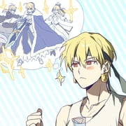 0304rong0304 1boy 3girls :< armor armored_dress artoria_pendragon_(fate) blue_cape blue_dress cape clenched_hand commentary_request detached_sleeves diagonal-striped_background dress dual_persona earrings excalibur_(fate/stay_night) fate/grand_order fate_(series) fur-trimmed_cape fur_trim gilgamesh_(fate) gloves green_headband headband highres imagining jewelry korean_commentary long_dress motor_vehicle motorcycle multiple_girls planted planted_sword saber_(fate) saber_lily sparkle speech_bubble striped_background sword tank_top thought_bubble weapon white_gloves white_tank_top rating:g score:3 post #10171058