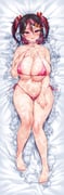 1girl absurdres applying_lotion ariduka_formica barefoot bed_sheet bikini black_dress black_hair black_shoes blush bow breasts cameltoe covered_nipples dakimakura_(medium) dress full_body groin guimpe hair_between_eyes hair_bow halterneck hand_on_own_chest hands_on_own_thighs headpiece heart heart_necklace heart_o-ring highres huge_breasts jewelry large_breasts long_dress long_sleeves looking_at_viewer lying medium_hair micro_bikini multicolored_hair navel necklace o-ring o-ring_bikini ogre_(illustogre) on_back open_mouth pink_bikini pink_hair red_bow red_hair shoes short_hair side-tie_bikini_bottom solo steaming_body streaked_hair string_bikini swimsuit thighs twintails virtual_ant_channel virtual_youtuber rating:q score:15 post #10164496