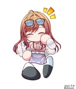 1girl absurdres belt blonde_hair blush brown_hair chibi chibi_only closed_eyes colored_inner_hair commentary_request dated eyewear_on_head full_body fur_jacket gradient_hair hair_ornament hairclip highres hololive hololive_dev_is ichijou_ririka ichijou_ririka_(1st_costume) jacket jikkyou_powerful_pro_yakyuu jikkyou_powerful_pro_yakyuu_(style) looking_at_viewer multicolored_hair no_mouth notice_lines open_clothes open_jacket pink_hair pink_shirt rayman_limbs shiroi_tansu shirt simple_background skirt solo twitter_username virtual_youtuber white_background white_jacket rating:g score:5 post #10011266