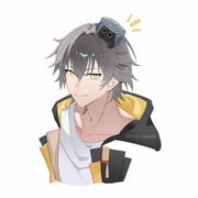 1boy artist_name black_coat caelus_(honkai:_star_rail) cake_cat_(honkai:_star_rail) character_hat closed_mouth coat collarbone grey_hair hair_between_eyes hat highres honkai:_star_rail honkai_(series) hood hooded_coat kzsx_hiroki lapels looking_at_viewer male_focus mini_hat notice_lines open_clothes open_coat shirt short_hair simple_background smile solo t-shirt trailblazer_(honkai:_star_rail) trailblazer_(trash_cake)_(honkai:_star_rail) two-sided_coat two-sided_fabric upper_body white_background white_shirt yellow_coat yellow_eyes rating:g score:2 post #10174764