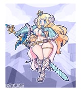 1girl armor bare_shoulders bikini_armor blonde_hair blue_eyes blue_gemstone breasts bridgeless_bra cleavage code_of_princess crown deluxcalibur_(code_of_princess) flower gauntlets gem gladiator_sandals gorget greatsword hair_flower hair_ornament highres holding holding_sword holding_weapon hourglass large_breasts long_hair looking_at_viewer medium_breasts navel pommel sandals shy_sam_art simple_background smile solange_blanchefleur_de_luxe solo sword toes weapon white_background wide_hips zweihander rating:s score:1 post #10176762
