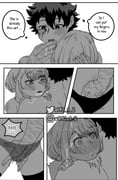 1boy 1girl blush boku_no_hero_academia comic commentary english_commentary english_text fingering freckles greyscale half-closed_eye hand_in_another's_panties heart heart-shaped_pupils heavy_breathing hetero highres instagram_username licking licking_finger lightning midoriya_izuku monochrome mu_1_2 pussy_juice pussy_juice_drip_through_clothes pussy_juice_on_fingers scar scar_on_cheek scar_on_face speech_bubble symbol-shaped_pupils thought_bubble twitter_username uraraka_ochaco watermark rating:e score:2 post #10171510
