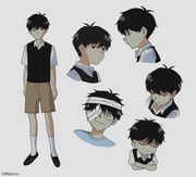 1990s_(style) 1boy antenna_hair artist_name bandaged_head bandages black_eyes black_hair black_shoes black_sweater_vest brown_shorts closed_eyes closed_mouth collared_shirt crossed_arms eyepatch frown grey_background hospital_gown looking_at_viewer male_focus medical_eyepatch omori retro_artstyle sapgoon shirt shoes short_hair short_sleeves shorts simple_background socks solo spoilers sunny_(omori) sweater_vest white_shirt white_socks rating:g score:1 post #10161074