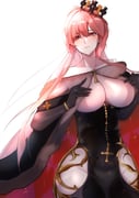 1girl absurdres azur_lane bare_shoulders black_cape black_dress black_gloves bracelet breasts brown_hair cape cleavage clemenceau_(azur_lane) clothing_cutout collarbone commentary_request cross crown dress elbow_gloves fur-trimmed_cape fur_trim gear0710 gloves groin hair_between_eyes highres hip_vent jewelry large_breasts long_hair looking_at_viewer nipple_slip nipples parted_lips partial_commentary red_dress red_eyes sidelocks simple_background solo standing stomach tight_clothes tight_dress tilted_headwear two-sided_cape two-sided_fabric two-tone_cape white_background rating:q score:20 post #10170615