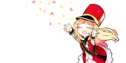 1girl :o \o/ arms_up bad_id bad_pixiv_id band_uniform bang_dream! blonde_hair blush closed_eyes commentary hat headset long_hair michelle_(bang_dream!) open_mouth outstretched_arms razu_(saltseori) sash shako_cap simple_background skirt solo sparkle star_(symbol) symbol-only_commentary tsurumaki_kokoro twitter_sparkles white_background white_skirt wrist_cuffs rating:g score:4 post #3630564