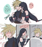 ! !! !? 1boy 1girl ? ?? bare_shoulders black_gloves black_hair blonde_hair blue_eyes blush breasts cloud_strife crop_top earrings english_commentary english_text final_fantasy final_fantasy_vii final_fantasy_vii_remake flying_sweatdrops gloves heart jewelry kiss kissing_cheek large_breasts long_hair lying materia meme miyukiko motion_lines on_back ribbed_sweater sequential short_hair signature sleeveless sleeveless_turtleneck speech_bubble spiked_hair surprise_kiss surprised surprised_pikachu_(meme) suspenders sweatdrop sweater tank_top tifa_lockhart turtleneck turtleneck_sweater under_covers upper_body white_tank_top rating:g score:2 post #10175336