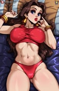 1girl absurdres alternate_breast_size_(larger) artist_logo artist_name bra bracelet breasts brown_hair cowboy_shot earrings hashtag-only_commentary highres jewelry kyoffie large_breasts logo long_hair looking_at_viewer lying mario_(series) navel on_back panties parted_lips patreon_logo patreon_username pauline_(mario) purple_eyes red_bra red_lips red_nails red_panties solo stomach super_mario_odyssey underwear rating:s score:20 post #10019641