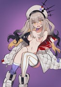 1girl asymmetrical_legwear beret black_hair blush breasts fate/grand_order fate_(series) gradient_hair grey_hair hat high_tops highres jacket looking_at_viewer marie_antoinette_(fate) marie_antoinette_alter_(fate) marie_antoinette_alter_(first_ascension)_(fate) medium_breasts multicolored_hair naked_jacket navel nipples off_shoulder oniyanna open_mouth purple_background purple_socks quilted_jacket ribbed_socks shoes sidelocks simple_background sitting sleeves_past_fingers sleeves_past_wrists sneakers socks solo stomach striped_clothes striped_thighhighs thighhighs twintails two-tone_hair uneven_legwear vertical-striped_clothes vertical-striped_thighhighs wavy_hair white_hat white_jacket white_shoes white_thighhighs yellow_eyes rating:q score:2 post #10176810
