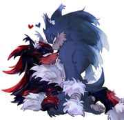 2boys bara barefoot black_fur blue_fur blush boy_on_top claws furry furry_male heart highres looking_at_another male_focus multicolored_fur multiple_boys pawpads red_fur saliva shadow_the_hedgehog smile sonic_(series) sonic_the_hedgehog sonic_the_werehog sun_shangxiang0 werehog white_background yaoi rating:s score:0 post #9781930