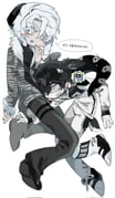 2boys animal_ears black_hair black_shirt colored_eyelashes colored_sclera constricted_pupils deformed dilnyan03 eyepatch full_body grey_jacket grey_sclera highres jacket korean_text looking_at_another male_focus medical_eyepatch multiple_boys original rabbit_boy rabbit_ears rabbit_tail racing_suit scar scar_on_face scar_on_hands shirt short_hair simple_background snake_boy snake_tail south_korean_flag tail translation_request turtleneck turtleneck_shirt ushanka white_background white_eyelashes white_eyes white_hair rating:g score:1 post #10062658