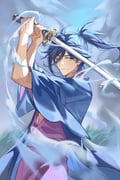 1boy arms_up blue_eyes blue_hair blue_jacket cecilus_segmunt closed_mouth cloud cowboy_shot grass hair_between_eyes haori high_ponytail highres holding holding_sword holding_weapon jacket japanese_clothes katana kimono lizijianggaifan long_hair looking_at_viewer male_focus outdoors pink_kimono ponytail purple_kimono re:zero_kara_hajimeru_isekai_seikatsu sash sky smile solo sword water weapon wide_sleeves rating:g score:1 post #10175220