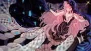 1girl black_background black_dress black_hands black_veil blue_eyes blue_veil breasts centauroid chimera colored_extremities dress grin hands_up highres long_hair looking_down medium_breasts monster_girl nautika_(reverse:1999) pink_hair plunging_neckline reverse:1999 smile solo sparkle starhoshi strapless strapless_dress talons taur two-tone_veil upper_body veil very_long_hair rating:s score:2 post #10174634