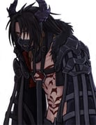 1boy black_fur black_hair black_jacket body_markings cropped_jacket demon_horns final_fantasy final_fantasy_vii final_fantasy_vii_ever_crisis fur-trimmed_jacket fur_trim galian_beast hair_between_eyes horns jacket long_hair male_focus muzzle_(mask) official_alternate_costume red_eyes s_m_man solo upper_body vincent_valentine vincent_valentine_(galian_beast_mantle) white_background rating:g score:0 post #10177028