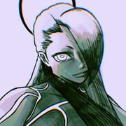 1girl absurdres aot_4000 artist_name black_hair chromatic_aberration colored_skin commentary crosshatching female_seth_(street_fighter) grey_skin hair_over_one_eye hair_rings hatching_(texture) highres long_hair single_hair_ring solo street_fighter street_fighter_v rating:g score:1 post #10103315