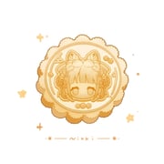 baonu_de_zhanshen_caibutou blunt_bangs bow-shaped_hair braid braided_hair_rings chinese_commentary commentary_request copyright_name crown_braid double_bun earrings eyelashes flower food_focus foodification gossamer_moonfairy_(infinity_nikki) hair_bun hair_flower hair_ornament hair_ribbon hair_rings head_only highres infinity_nikki jewelry mooncake nikki_(series) no_humans no_mouth ribbon short_hair simple_background sparkle tareme white_background rating:g score:0 post #10166261