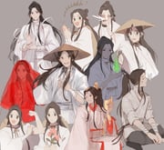 1boy :d ;) absurdres bandaged_neck bandaged_wrist bandages black_hair blush bracelet bridal_veil bug butterfly butterfly_on_nose carm_(ruoyeahs) chinese_clothes chinese_hairpin clenched_hand closed_mouth collarbone_peek cropped_legs cropped_torso crying crying_with_eyes_open cup cupping_hand dilated_pupils dirty dirty_face drink earrings embarrassed facing_viewer fingernails floating_hair flower forehead_jewel gold_bracelet green_eyes grey_background grey_pants grin hair_bun half-closed_eyes hand_on_own_arm hand_on_own_chest hand_on_own_wrist hand_up hands_on_own_legs hanfu happy happy_tears hat high_ponytail highres hitodama holding holding_cup holding_flower holding_mask holding_sword holding_weapon indian_style jewelry light_smile long_hair long_sidelocks looking_afar looking_at_viewer male_focus mandarin_collar mask multiple_views necklace nervous no_nose one_eye_closed open_mouth ornate_clothes outstretched_hand own_hands_clasped own_hands_together pants parted_bangs parted_lips pink_flower ponytail profile red_veil rice_hat ring ring_necklace serious sheath sheathed sidelocks silver_ring simple_background simple_flower single_hair_bun sitting sleeves_rolled_up smile solid_circle_eyes spitting standing streaming_tears sweatdrop sword tearing_up tears teeth tianguan_cifu traumatized unworn_mask upper_teeth_only veil very_long_hair weapon white_hanfu wide-eyed wide_sleeves xiao_guan_(headdress) xie_lian xie_lian_(flower_crowned_martial_god) rating:g score:2 post #10159769