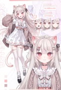 1girl :3 :< :o animal_ears artist_name belt belt_around_waist blush bow breasts cardigan cat_ears cat_girl cat_tail character_name choker closed_mouth collarbone dress full_body half-closed_eyes hand_up heart highres kithera long_hair looking_at_viewer mary_janes medium_breasts multiple_views nanase_mellna off_shoulder open_cardigan open_clothes open_mouth orange_belt petticoat red_eyes sailor_collar shoes short_dress smug solo sweater tail thigh_bow thigh_strap thighhighs upper_body virtual_youtuber white_bow white_dress white_sailor_collar white_thighhighs rating:g score:3 post #10172126